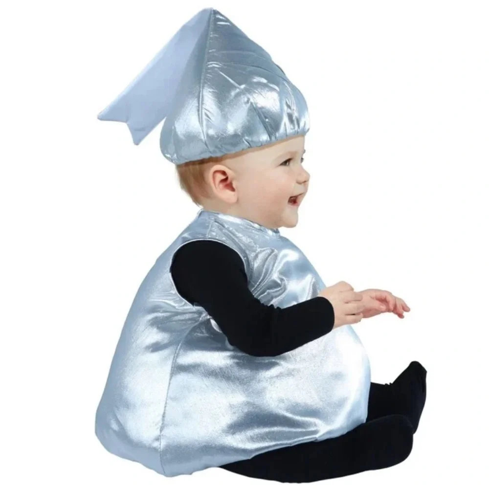 Brand New Hershey Kiss Infant Baby Halloween Costume Metallic Silver Chocolate